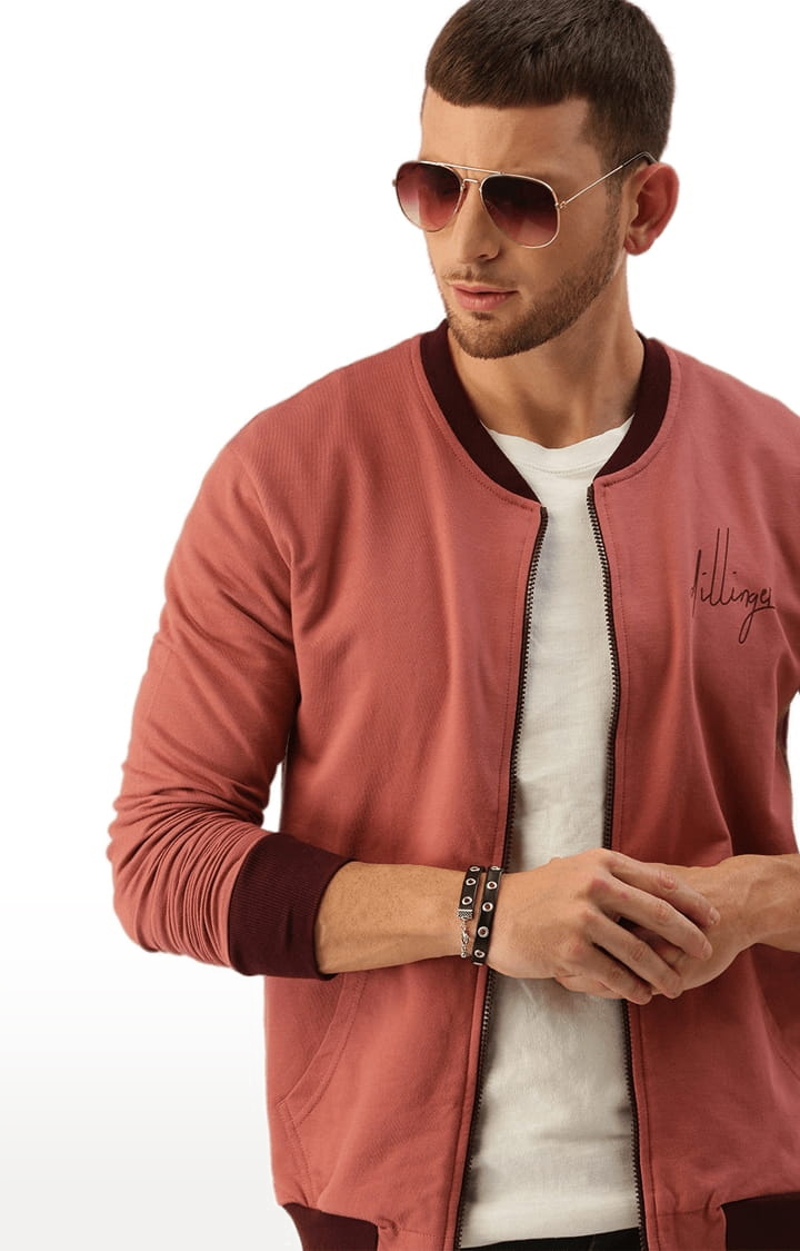 Men's Pink Solid Western Jackets