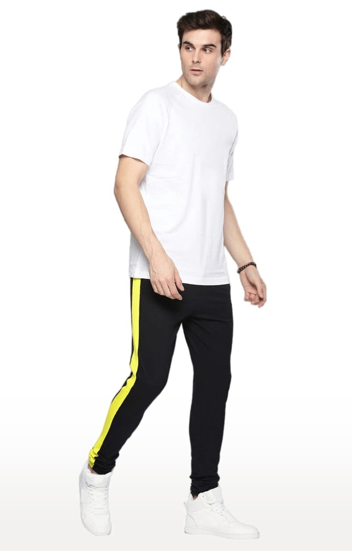 Men's Black Cotton Solid Trackpant