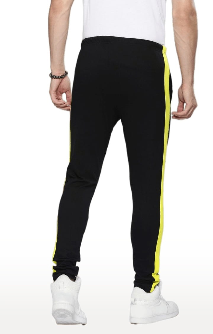 Men's Black Cotton Solid Trackpant