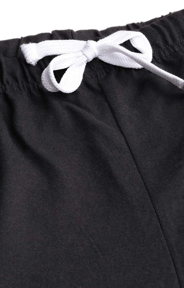 Men's Black Cotton Solid Trackpant