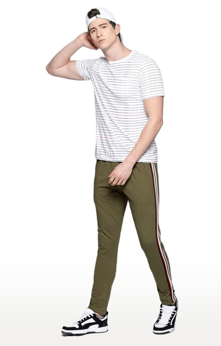 Dillinger | Men's Green Cotton Solid Trackpant 1