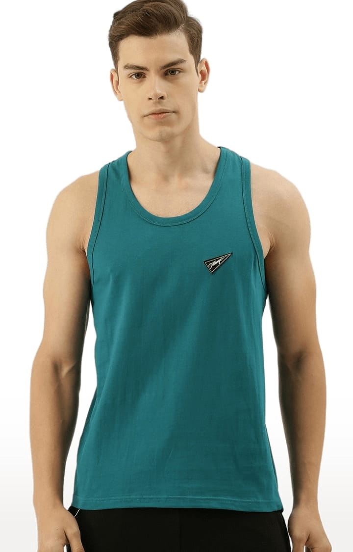 Dillinger | Men's Green Cotton Solid Vest 0
