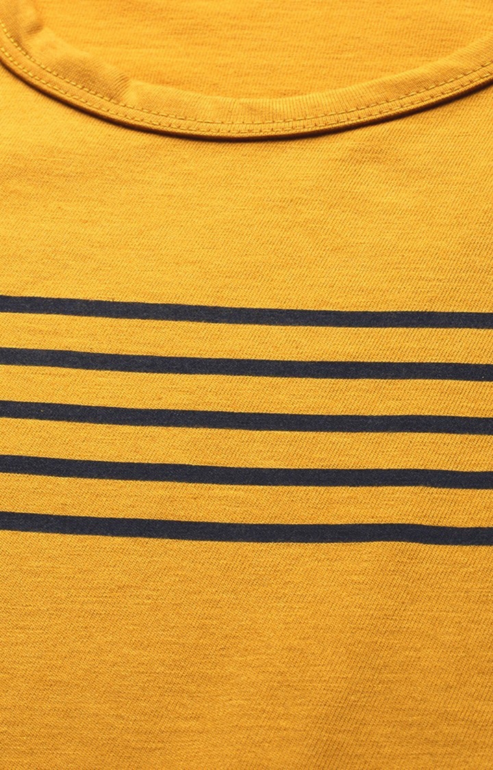 Dillinger | Men's Yellow Cotton Striped Vest 4