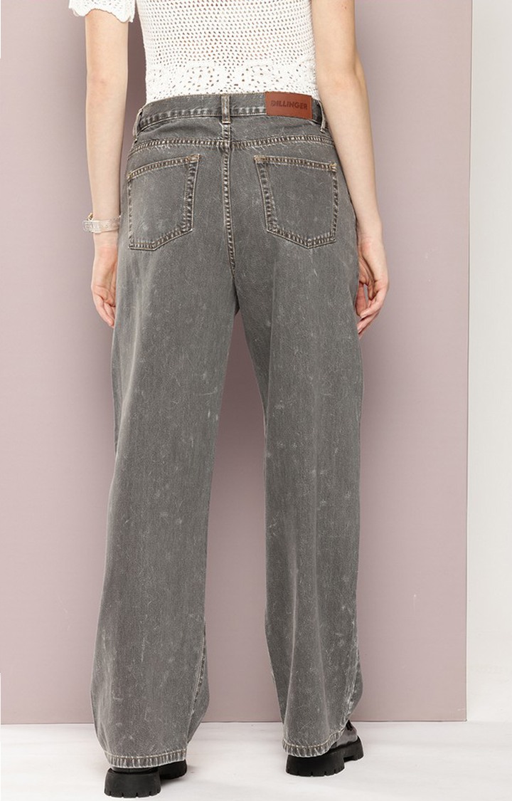 Women' Grey Denim Baggy Fit Jeans