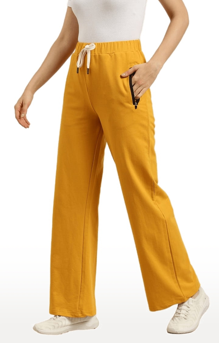 Dillinger | Women's Yellow Cotton Solid Casual Pants 2