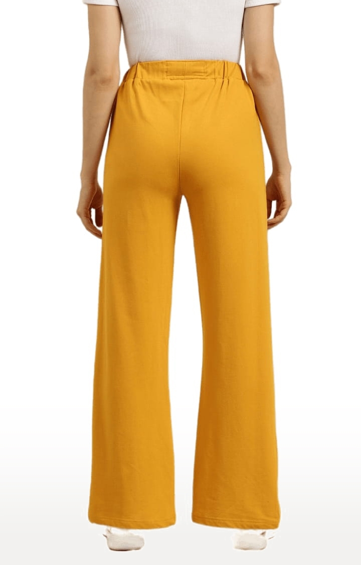Dillinger | Women's Yellow Cotton Solid Casual Pants 3
