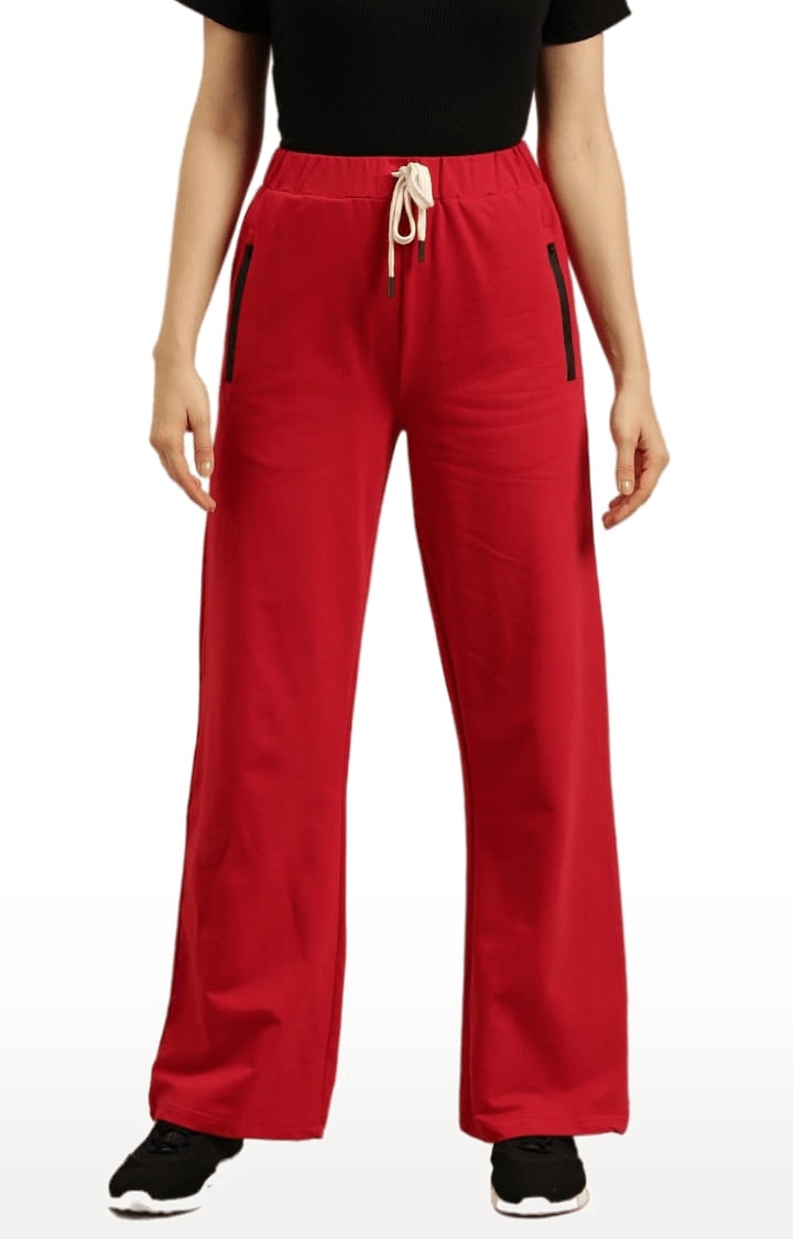 Dillinger | Women's Red Cotton Solid Casual Pants