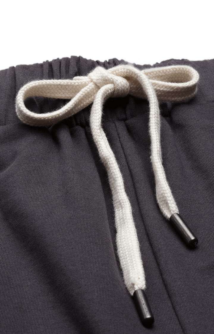 Women's Grey Cotton Solid Casual Pants