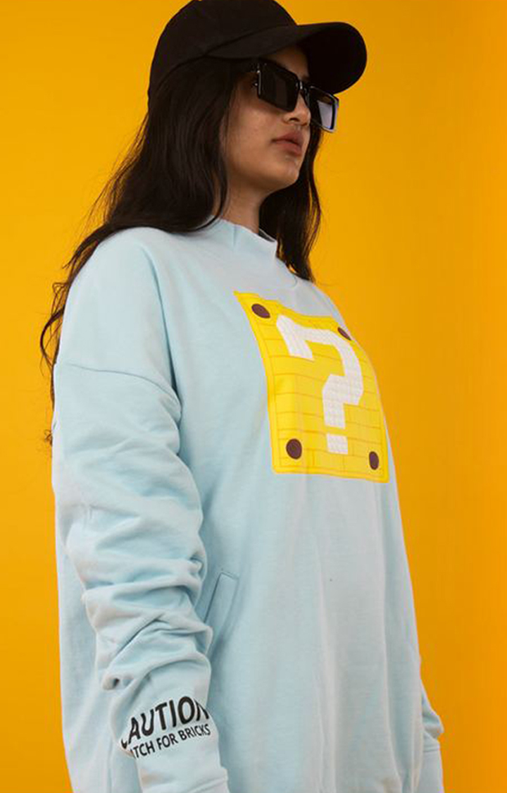 Unisex Blue Organic Cotton Sweatshirt