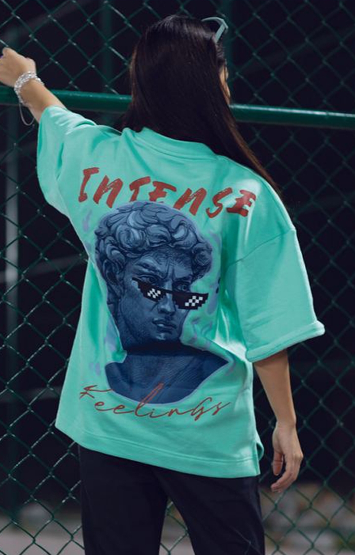 Drippin’Moncky | Unisex Mint Green Cotton Oversized T-Shirts