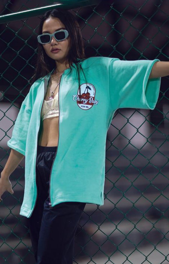 Unisex Mint Green Cotton Oversized T-Shirts