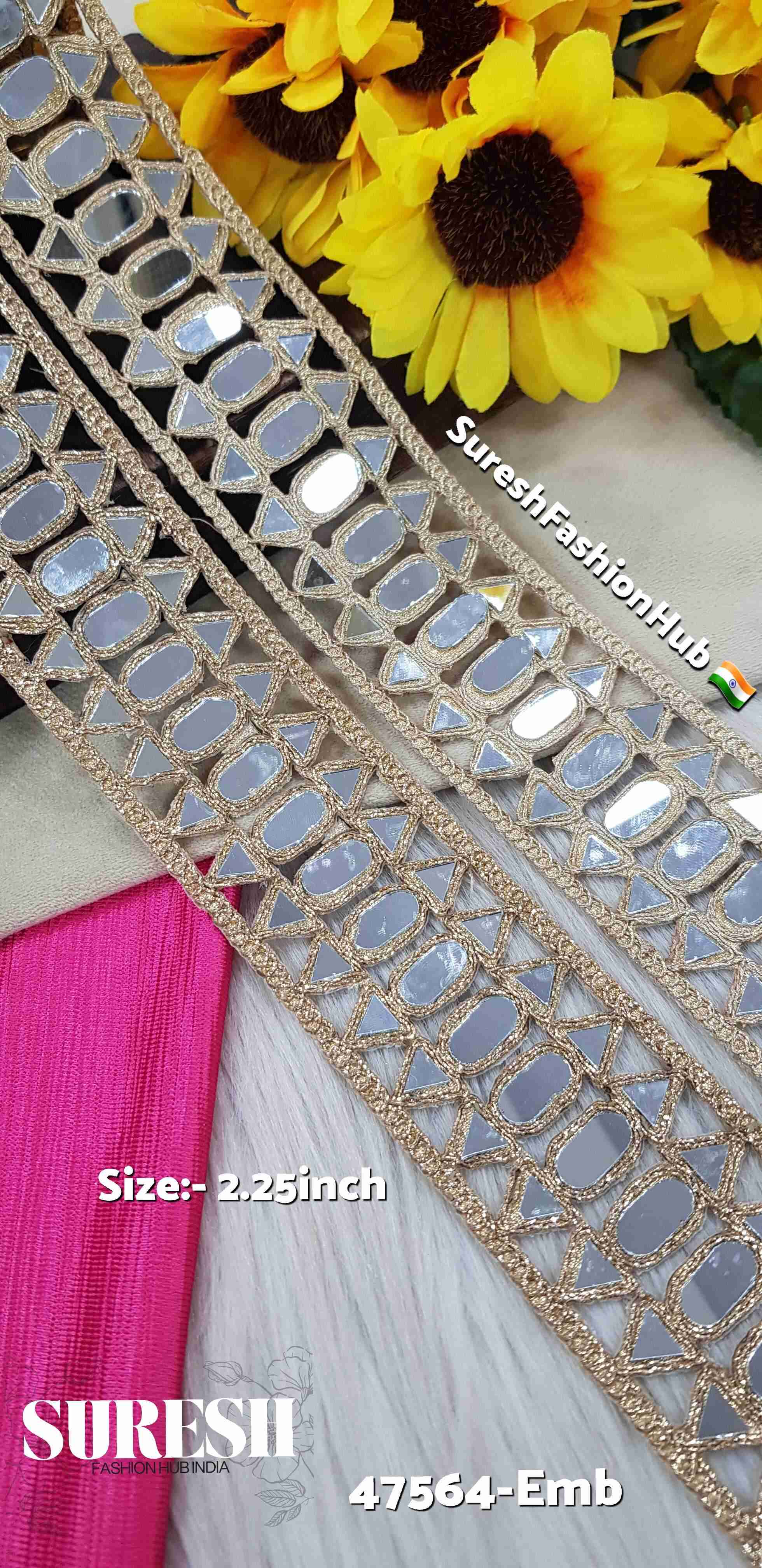 Pearl Tri-Mirror Cutwork Lace
