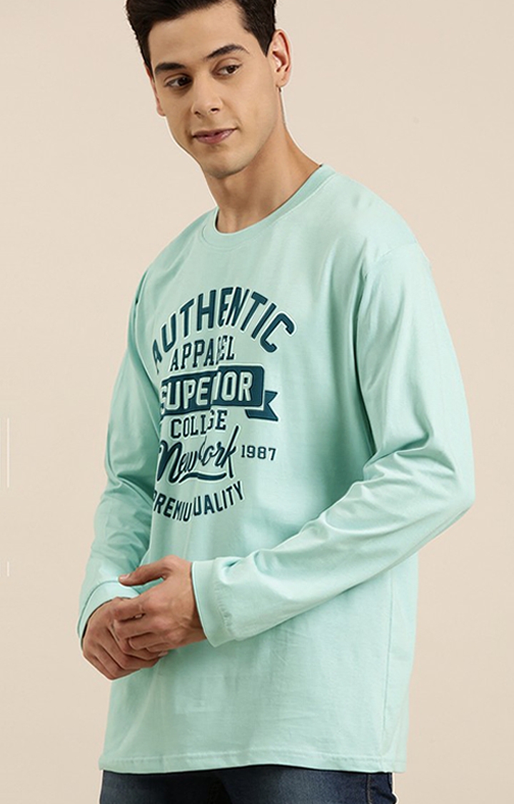 Dillinger | Men's Green Cotton Typographic Printed Sweatshirt