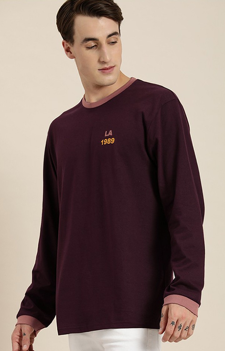 Men's Red Printed Oversized T-Shirts