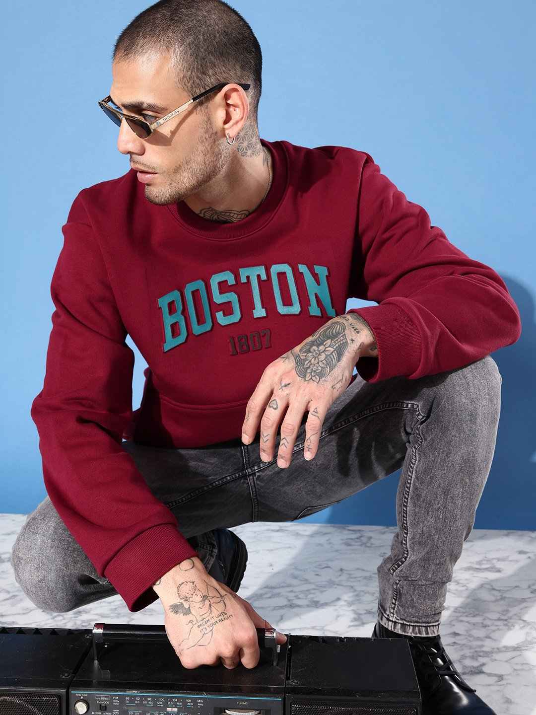 Maroon cotton best sale sweatshirt