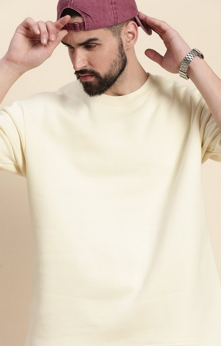 Dillinger | Men's Winter White Cotton Blend Solid Sweatshirt