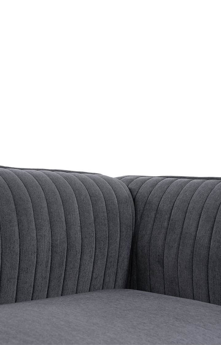 neudot Diva RHS Sofa Chaise Lounger with Black Legs for Living Room|Bedroom|2 Person Sofa|Diwan|Premium Fabric | Solid Wood Frame|2 Seater (Colour : Graphite Grey (DIY))