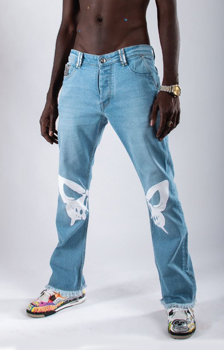 Drippin’Moncky | Men's Blue Cotton Wide Leg Jeans