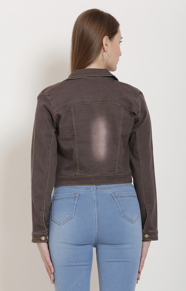 Nifty | Brown Solid Denim Jackets 3