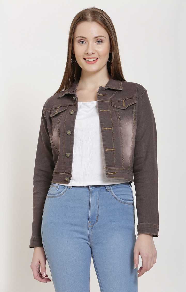 Nifty | Brown Solid Denim Jackets 0