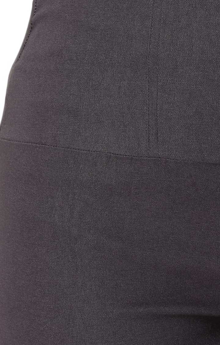Women's Dark Grey Polyester Solid Jegging