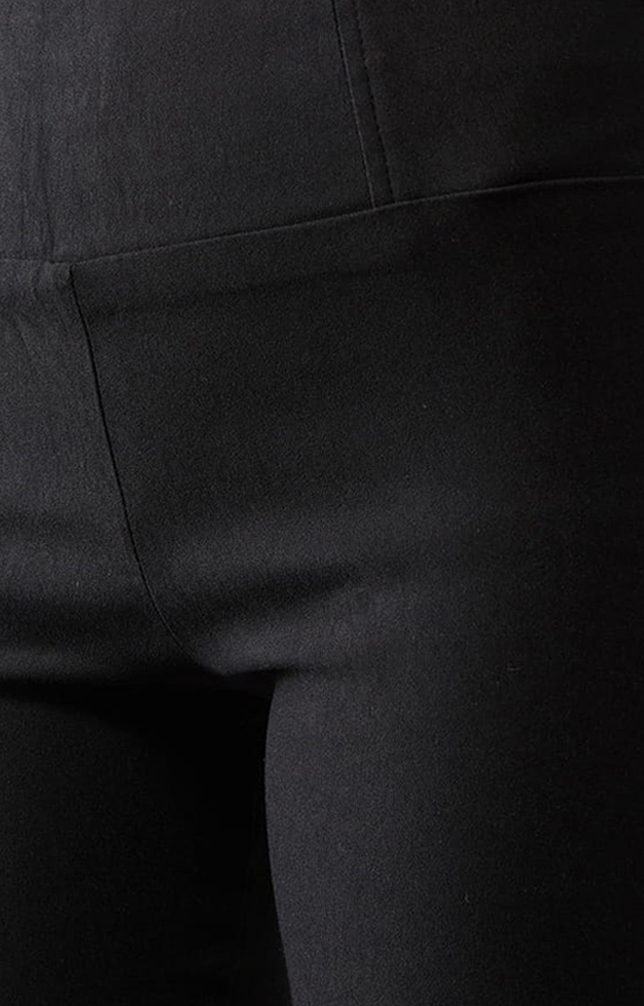 Dolce Crudo | Women's Black Polyester Solid Jegging 2