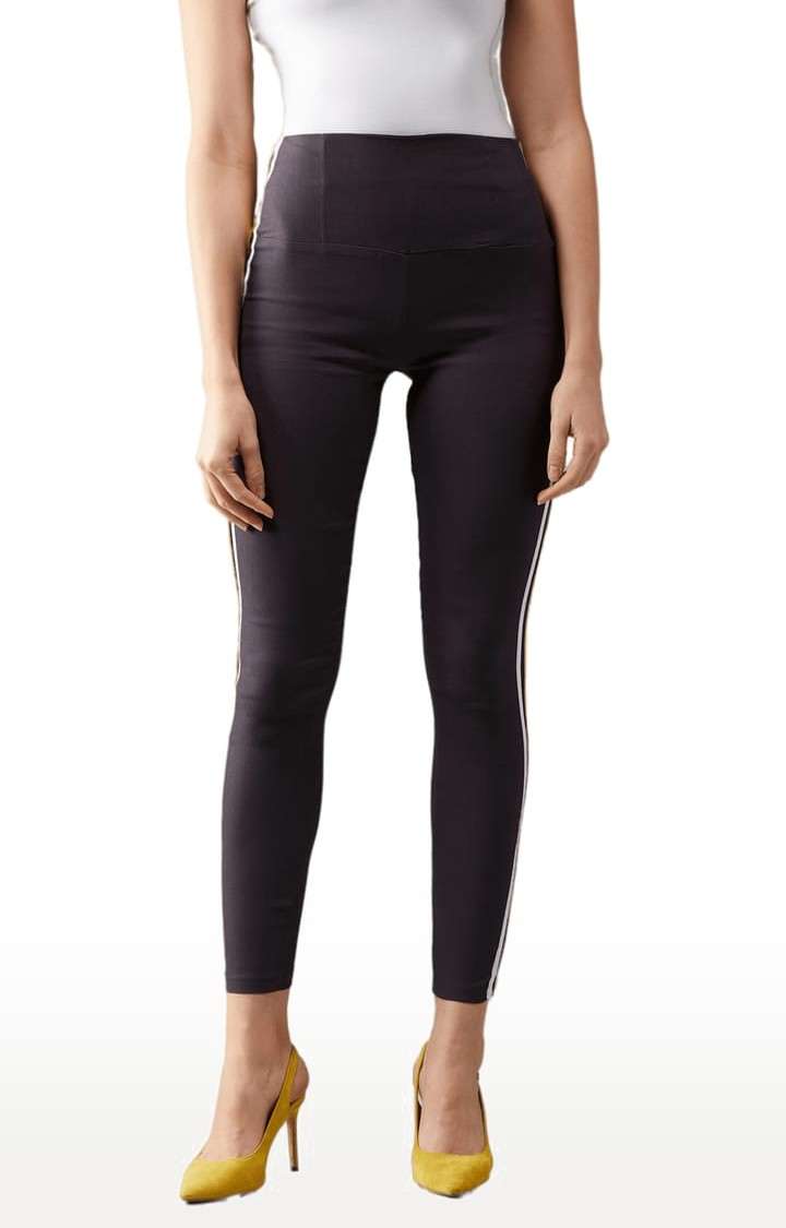 Dolce Crudo | Women's Dark Grey Polyester Solid Jegging