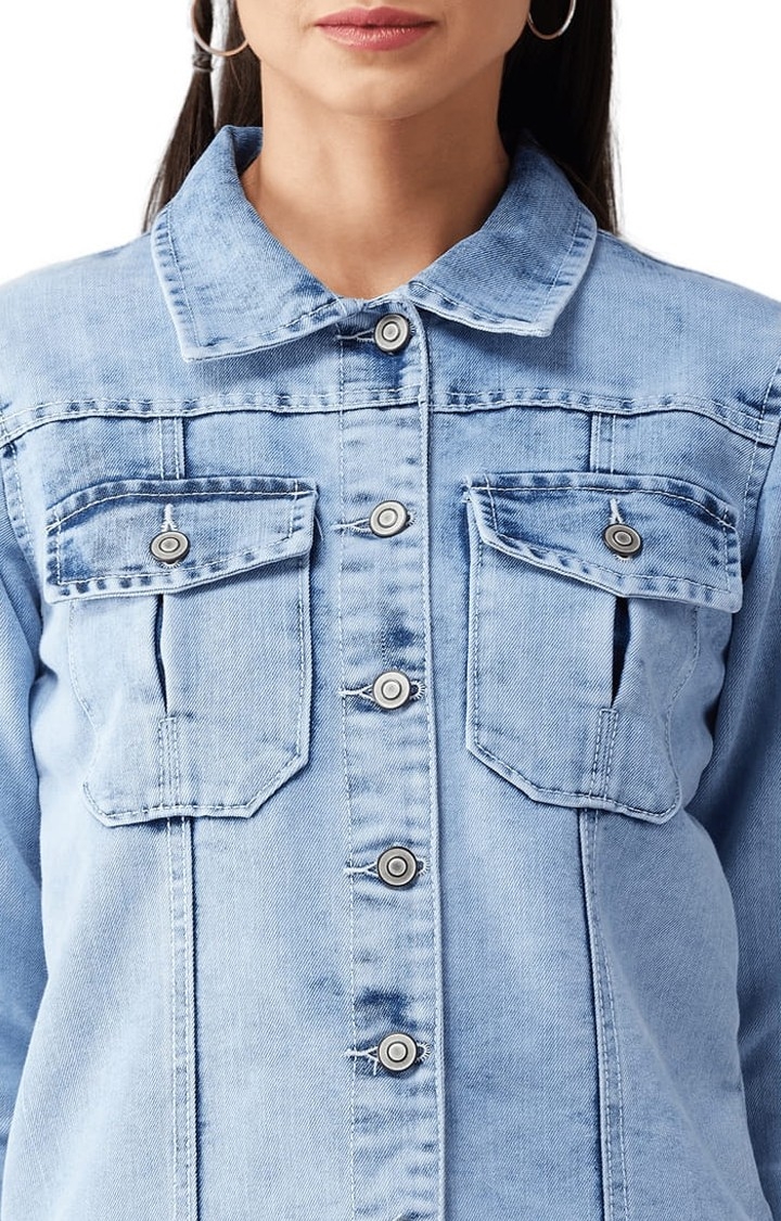 x EmRata Bell denim jacket in blue - AG Jeans | Mytheresa