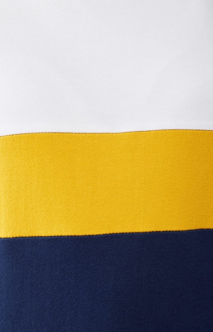 Dolce Crudo | Women's Multicolor-Base Navy Blue Cotton Colourblock Sweatshirt 7