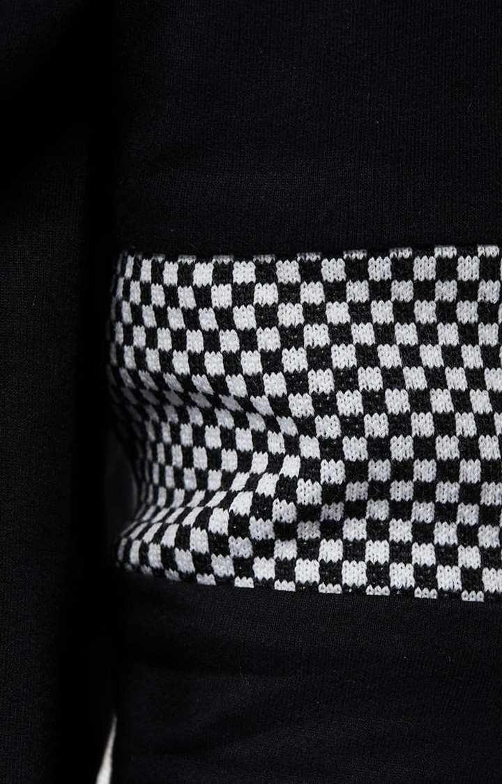Women's Black Cotton Solid Sweatshirt