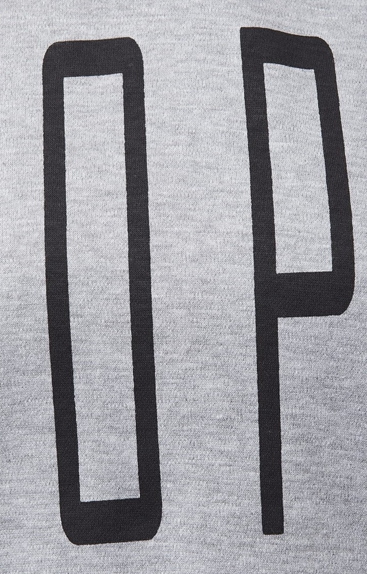 Women's Grey Cotton Typographic Sweatshirt