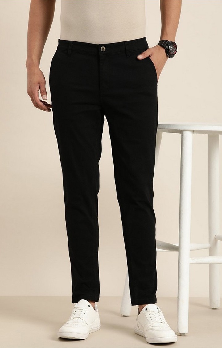Difference of Opinion | Difference of Opinion Black Solid Angle Length Trouser