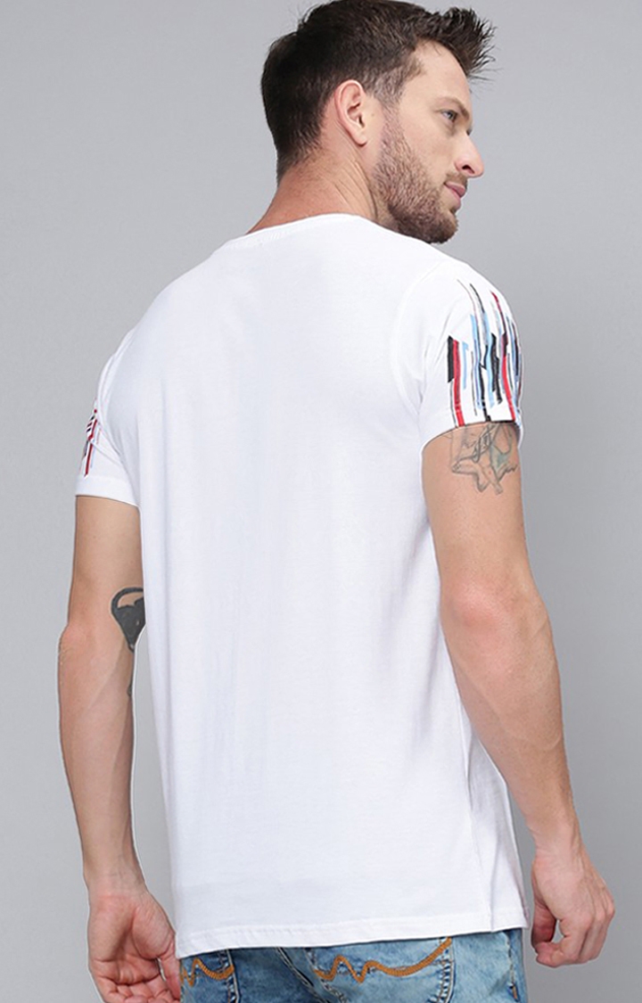 Difference of Opinion | Men's White Cotton Typographic Printed Regular T-Shirt 3