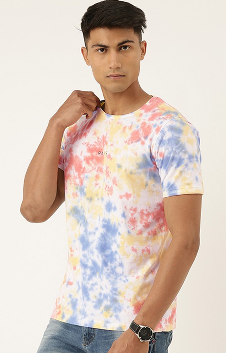 Difference of Opinion | Men's Multi Cotton Tie Dye Regular T-Shirt 2