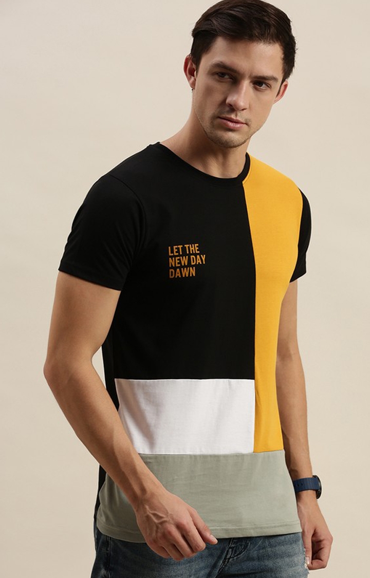 Difference of Opinion | Men's Multi Cotton Colourblock Regular T-Shirt 2