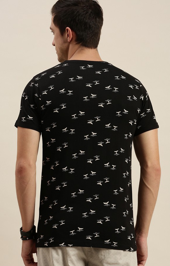 Difference of Opinion | Men's Black Cotton Printed Regular T-Shirt 3