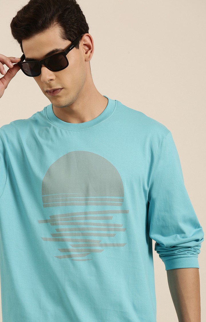 Difference of Opinion | Men's Blue Cotton Printed Sweatshirt 3