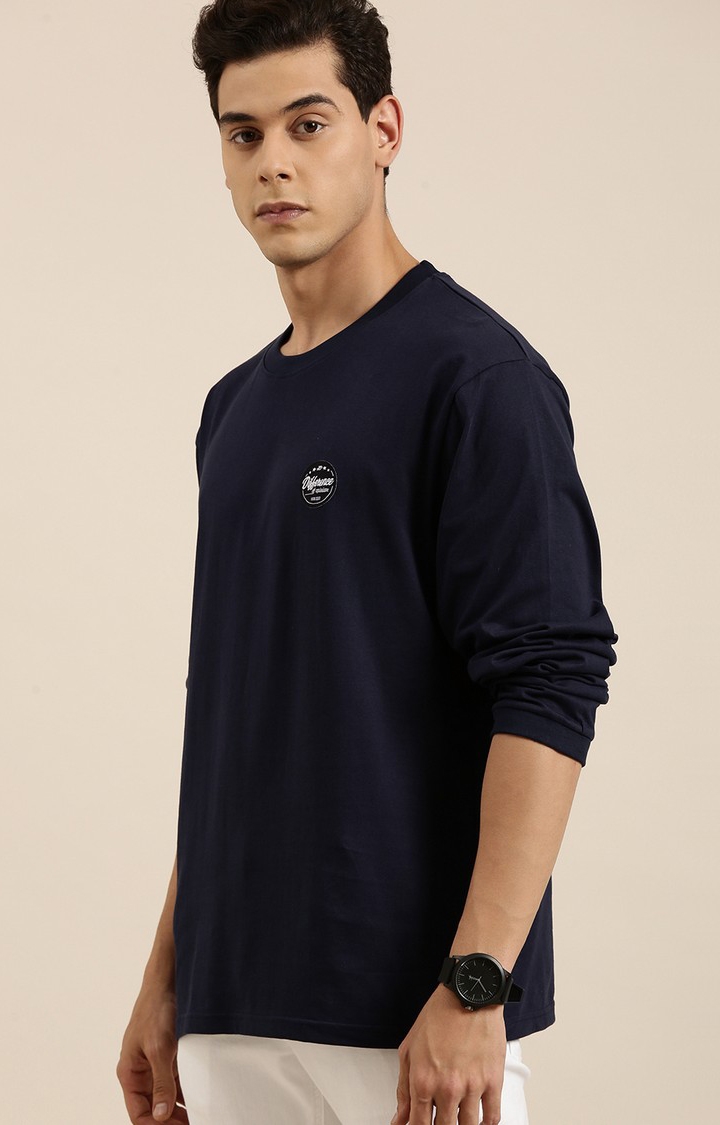 Difference of Opinion | Men's Blue Cotton Solid Sweatshirt 2