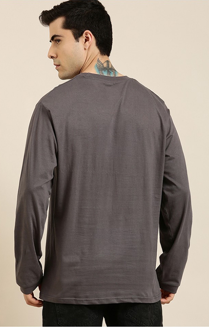 Difference of Opinion | Men's Grey Cotton Printed Sweatshirt 2