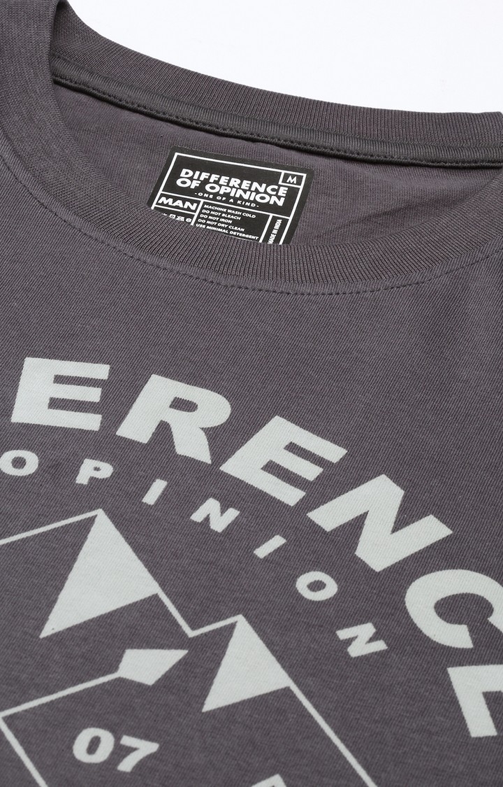 Difference of Opinion | Men's Grey Cotton Printed Sweatshirt 4