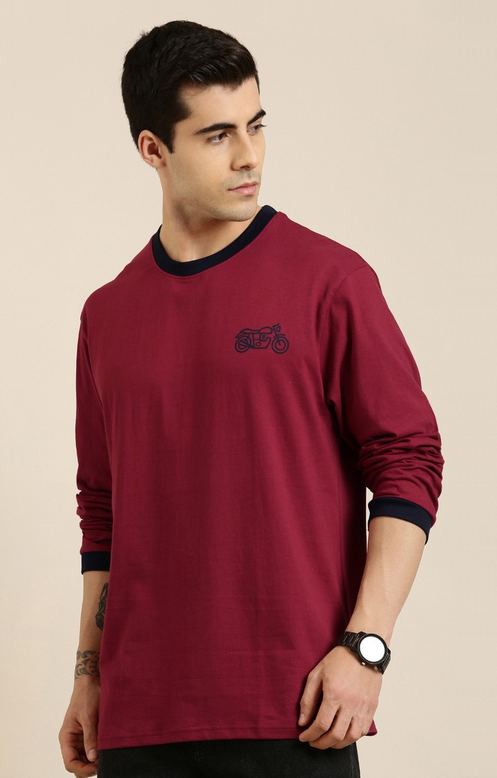 Difference of Opinion | Men's Red Cotton Printed Sweatshirt 3
