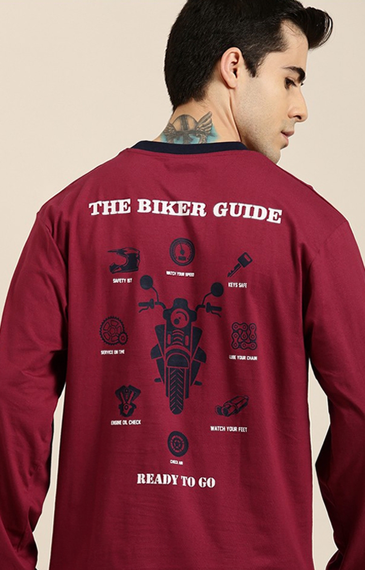 Difference of Opinion | Men's Red Cotton Printed Sweatshirt 0