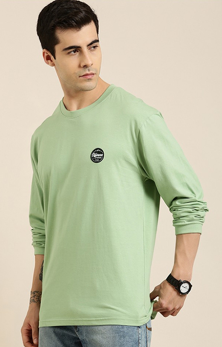 Difference of Opinion | Men's Green Cotton Printed Sweatshirt 3