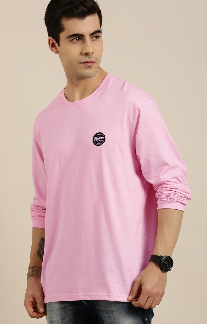 Difference of Opinion | Men's Pink Cotton Graphic Printed Sweatshirt 3