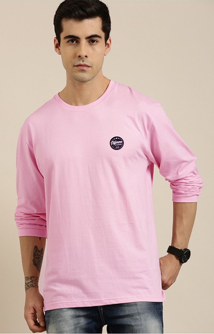 Difference of Opinion | Men's Pink Cotton Graphic Printed Sweatshirt 2