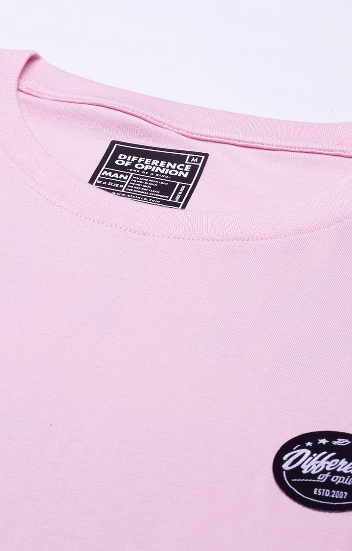 Difference of Opinion | Men's Pink Cotton Graphic Printed Sweatshirt 4