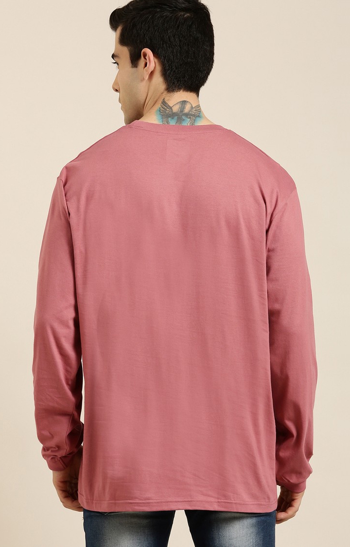 Difference of Opinion | Men's Pink Cotton Graphic Printed Sweatshirt 2