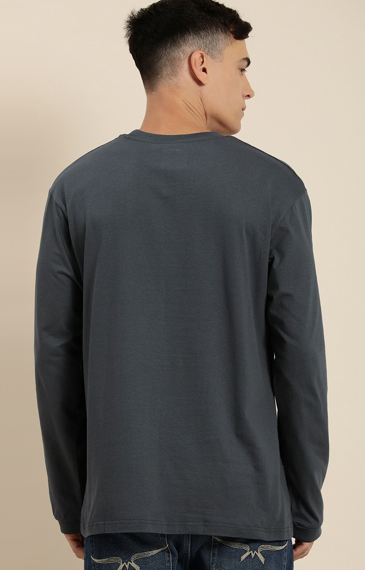 Difference of Opinion | Men's Grey Cotton Solid Sweatshirt 3