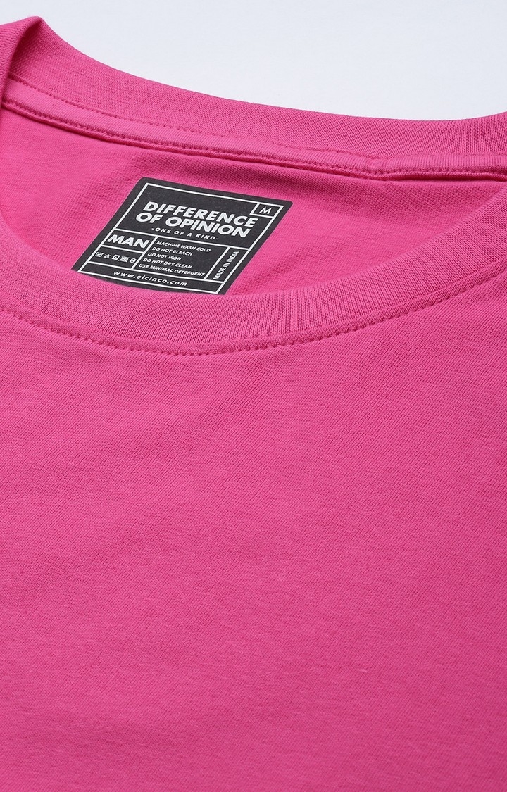 Difference of Opinion | Men's Pink Cotton Solid Sweatshirt 4