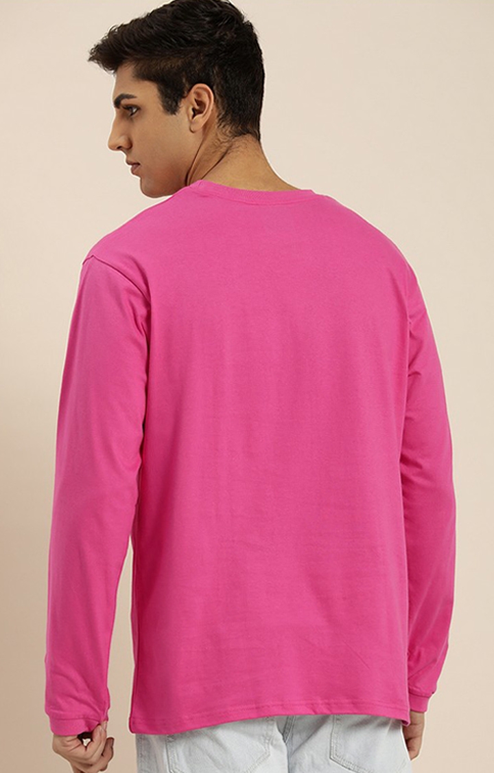 Difference of Opinion | Men's Pink Cotton Solid Sweatshirt 2